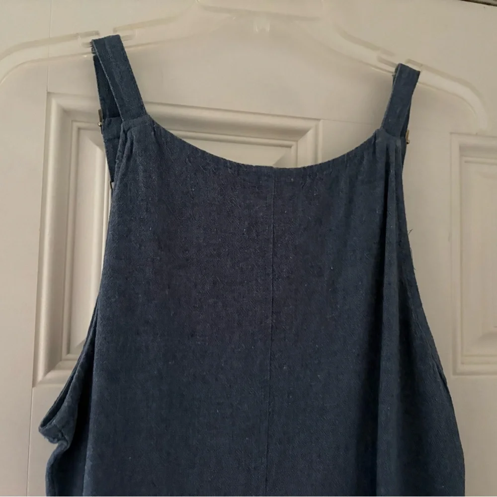 Vintage 90’s Denim Maxi Pinafore Dress Medium - Picture 4 of 7
